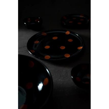 Matte Black with Red design Dining set-978503-47cadbcb