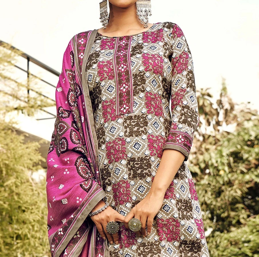 Multicolor Printed Pashmina Suit-2