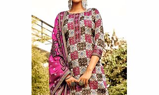 Multicolor Printed Pashmina Suit