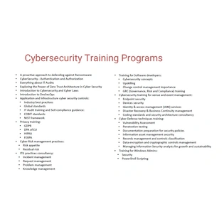 Cyber Security Training Programs