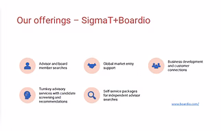Global Advisor services for market expansion and Board level recruitments