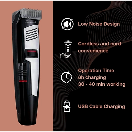 Senses Life Implements: Cordless Rechargeable Trimming Shaving Machine with USB Charging Runtime: 35 min Trimmer (UNISEX)-6