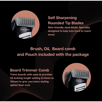 Senses Life Implements: Cordless Rechargeable Trimming Shaving Machine with USB Charging Runtime: 35 min Trimmer (UNISEX)-1