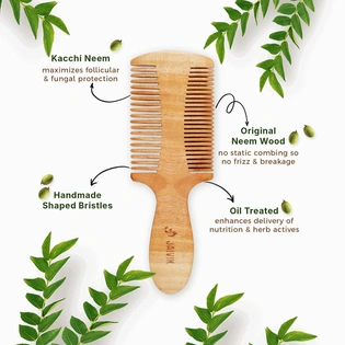 EASY BUY | Jaivik | Double Sided | Neem Comb | Wooden Comb