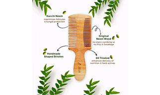 EASY BUY | Jaivik | Double Sided | Neem Comb | Wooden Comb