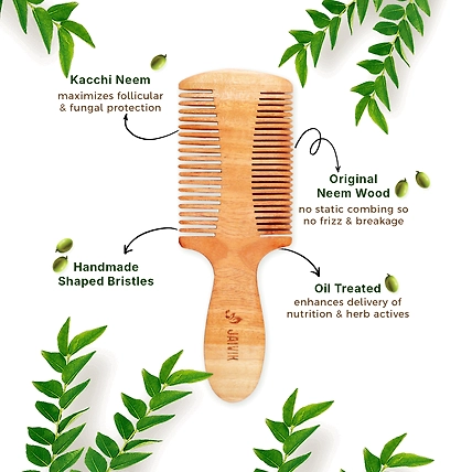 EASY BUY | Jaivik | Double Sided | Neem Comb | Wooden Comb-12523153