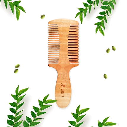 EASY BUY | Jaivik | Double Sided | Neem Comb | Wooden Comb-1