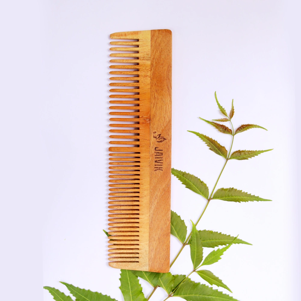 EASY BUY | Jaivik | Dual Tooth | Neem Comb | Wooden Comb-3