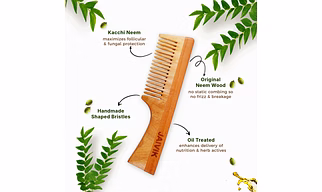 EASY BUY | Jaivik | Fine Tooth | Neem Comb | Wooden Comb