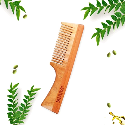 EASY BUY | Jaivik | Fine Tooth | Neem Comb | Wooden Comb-1