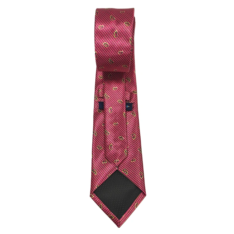 Rare Combee Deep Pink Luxurious Premium Silk Necktie with Pocket Square, Cufflinks &amp; Rose Pin for We-1