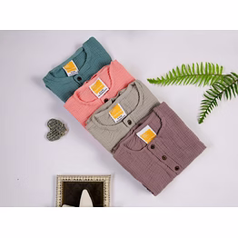organic muslin cotton unisex full length romper with sleeve