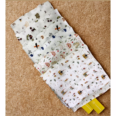 muslin cotton baby swaddles in 2 layered( 110*110 cms)