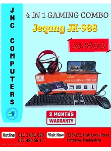 JEQANG JK988 GAMING COMBO PACK 4 IN 1 (KEYBOARD, MOUSE, HEADSET,MOUSE PAD)