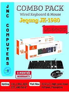 JEQANG JK1980 WIRED  GAMING COMBO PACK (KEYBOARD & MOUSE)