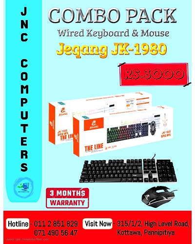 JEQANG JK1980 WIRED  GAMING COMBO PACK (KEYBOARD &amp; MOUSE)-CPJK1980