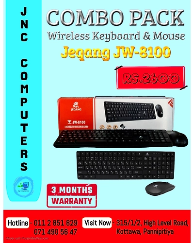 JEQANG JW8100 WIRELESS COMBO PACK (KEYBOARD &amp; MOUSE)-CPJW8100
