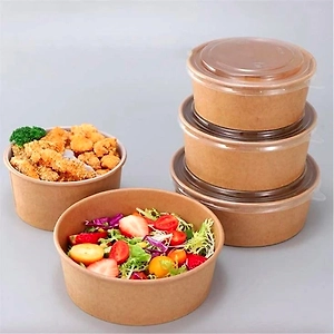 Kraft Paper Bowl With Transparent Pet Lid