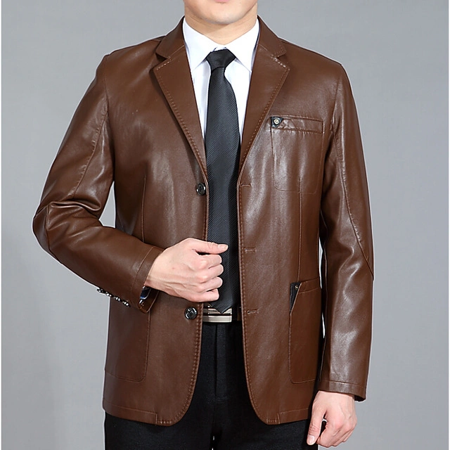 BROWN LEATHER COAT-1