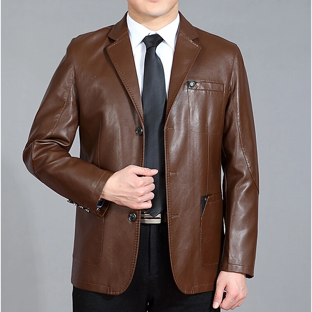 BROWN LEATHER COAT-2