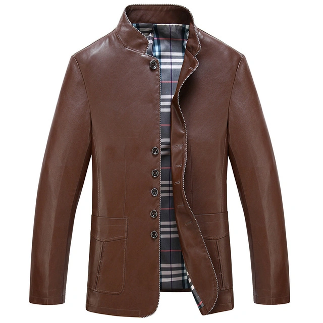 BROWN LEATHER COAT-3