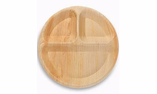 Bagasse Plate - 10" 3CP Natural Round Plate