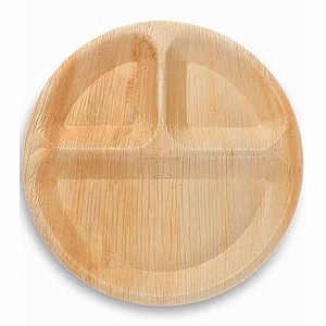 Bagasse Plate - 10" 3CP Natural Round Plate