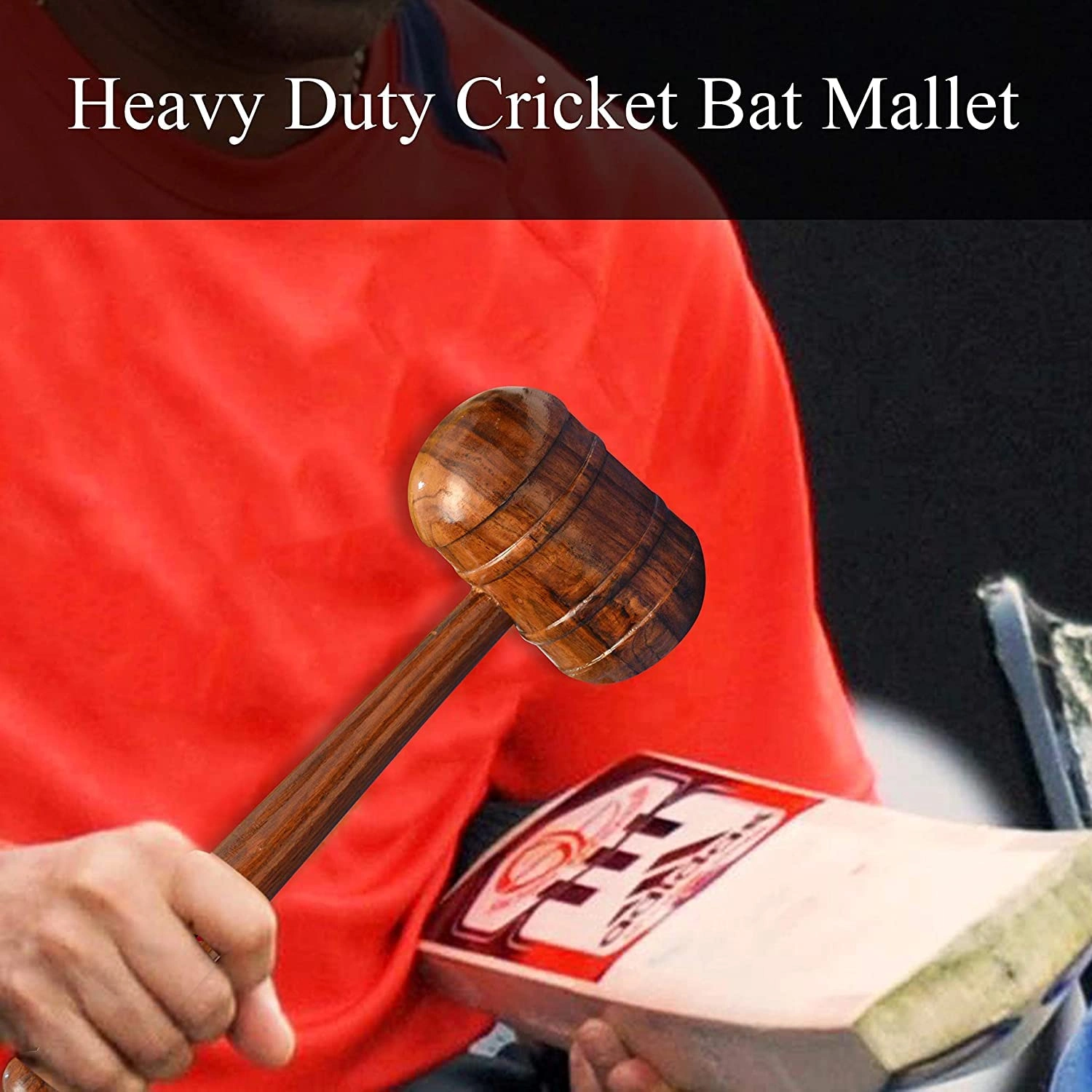 Cricket Bat Double Side Knocking Wooden Mallet (Hammer), Natural Colour Pack of 1-2