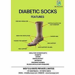 bunaayi cotton diabetic friendly sports socks