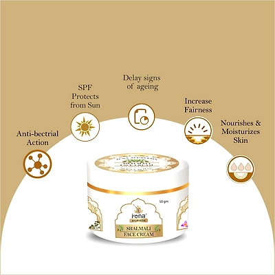 Ayurvedic Shalmali, Kumkumadi Face Cream 50 gm. Dark spots removal, Flawless look | Moisturizer with 8 herbs.