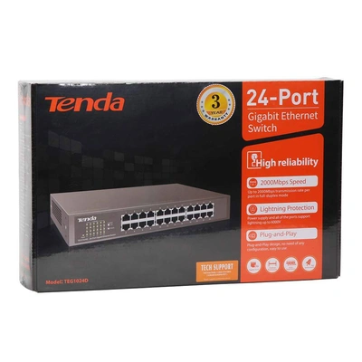 TENDA TEG1024D 24-Port Gigabit Ethernet Switch desktop rack mountable
