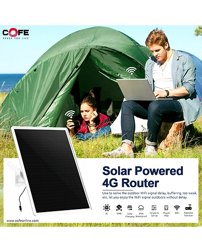 CF-SLB03 WIFI-6 ROUTER | Wi-fi 6 Solar Router | 22500 mAh Battery with 30 hour backup | 5V, 3A Output | Can Connect with Multiple devices &amp; camera | 15 Watt Solar Panel | 45/5G Sim Compatible | C-port Charging-2