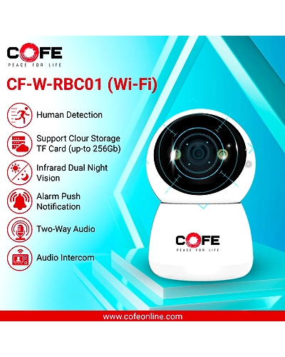 CF-W-RBC01  Wi-fi  home security smart camera | 360˚ with Pan &amp; Tilt | Two way talk | Cloud Monitoring | Motion Detection | Night Vision | Supports SD Card | Supports Wi-Fi and ONVIF-1