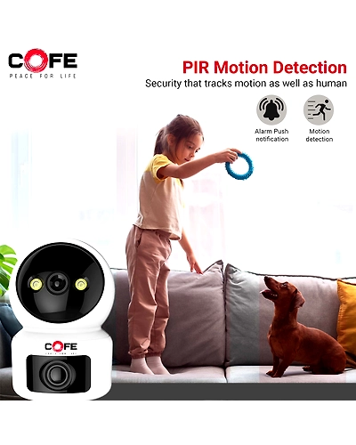 CF-W-RBC02| 3mp+3mp Wi-fi  home security smart camera | 360˚ with Pan &amp; Tilt | Two way talk | Cloud Monitoring | Motion Detection | Night Vision | Supports SD Card | Supports Wi-Fi and ONVIF-2