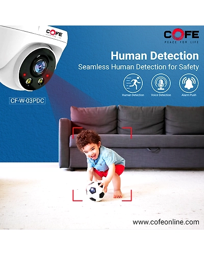 CF-W-03PDC CCTV Security dome Camera Indoor 3MP Support self Bandwidth WDR, Infrared Night Vision, Face Detection, Night Vision, Motion Detection, Two -Way Audio-2