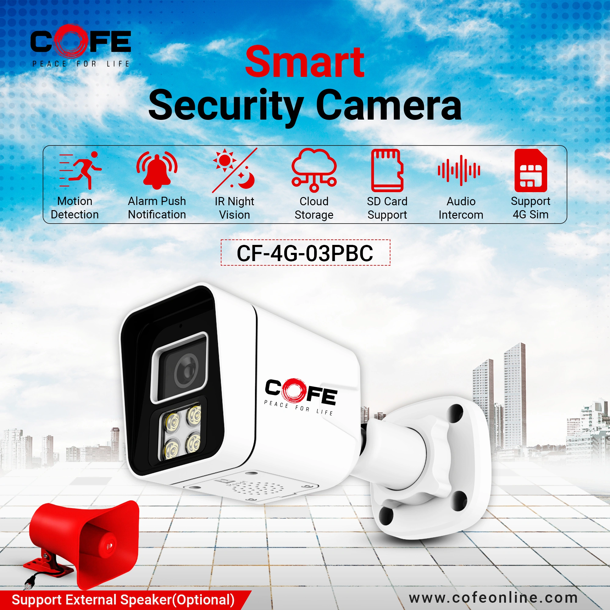 CF-4G-03PBC Support self Bandwidth WDR, Infrared Night Vision, Face Detection, Night Vision, Motion Detection, Two -Way Audio-1