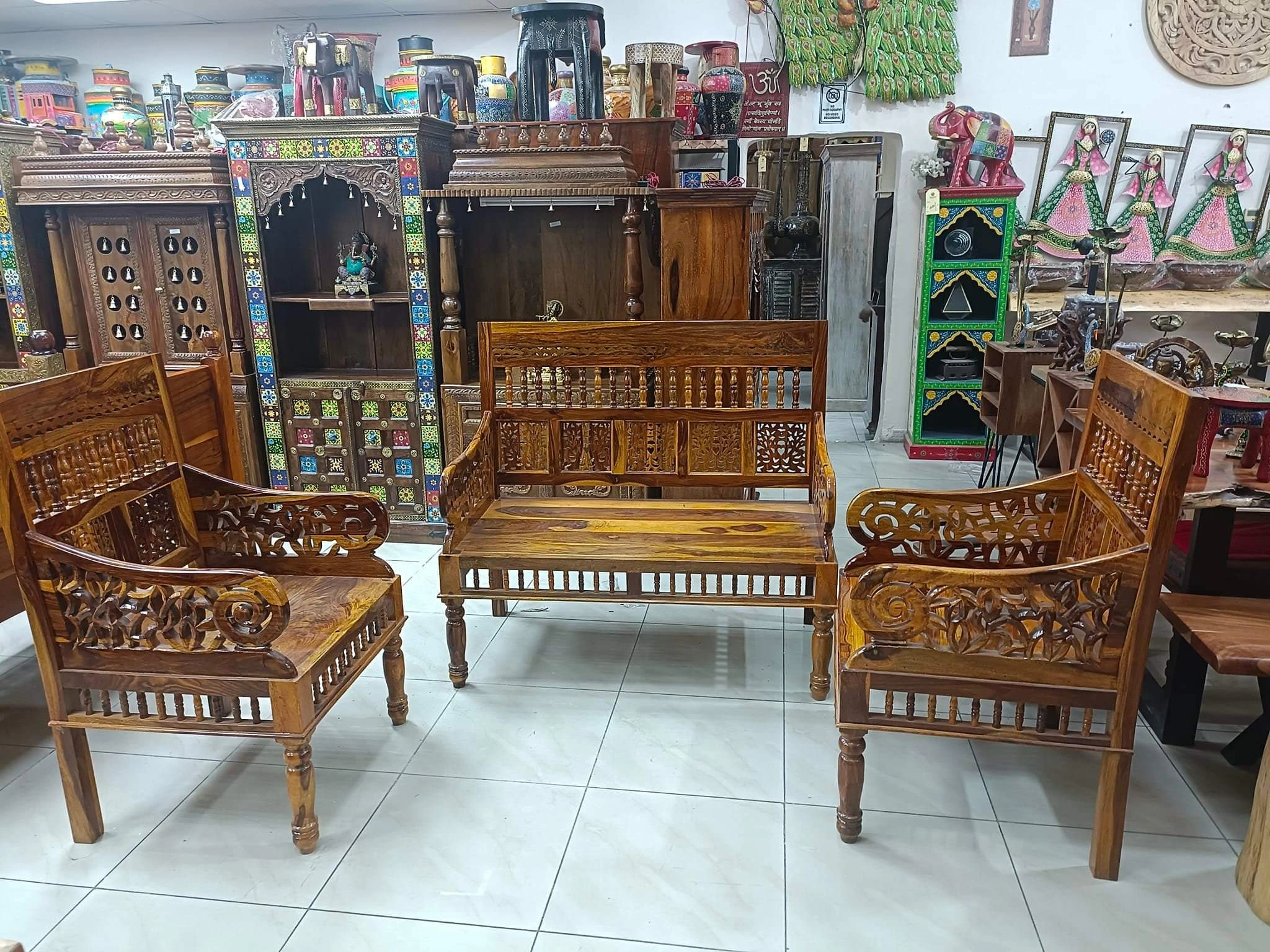 WOODEN SOFA SET-3