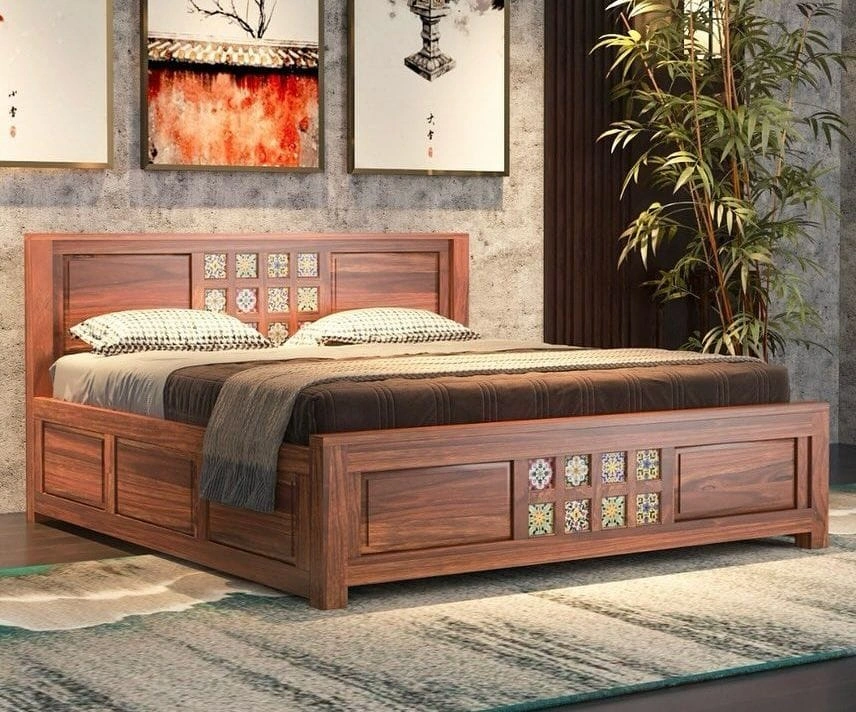 Wooden Sheesham Bed-12634406