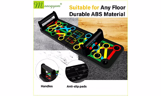 MANOGYAM Push Up Board for Workout | 15-In-1 Exercise Tool | Workout Board for Home Gym | Body Building Fitness Tools for Chest, Triceps, Shoulder for Men & Women