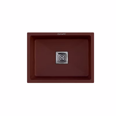 curate premium single bowl granite/quartz kitchen sink 24x18 fortune brown