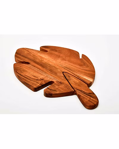 Leaf Shape Acacia Wood Cutting Board-2