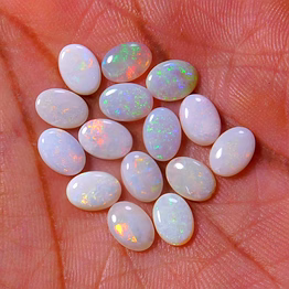 ikhlas aa quality 5x7 mm oval white australian opal (10pcs)