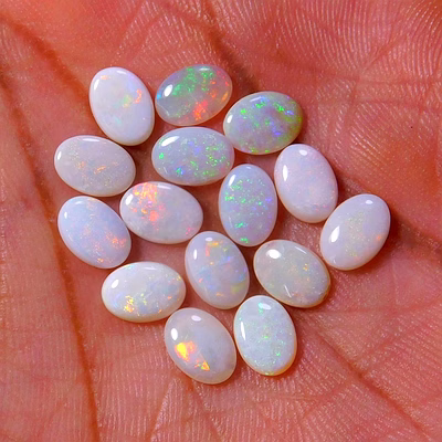 ikhlas aa quality 5x7 mm oval white australian opal (10pcs)