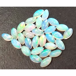 natural multi fire top quality ethiopian opal marquise 4x8 mm cabochon aaa quality (5pcs)