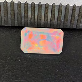 natural white opal with green & orange fire, 8x4 mm loose welo opal octagon