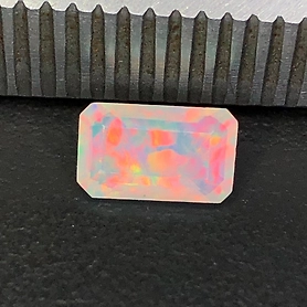 Natural White Opal With Green & Orange Fire, 8x4 MM Loose Welo Opal Octagon