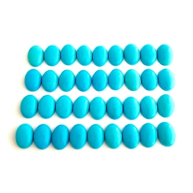 One Oval Shaped 100% Natural Sleeping Beauty Turquoise Cabochon 10x14mm (5pcs)