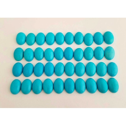 One Oval Shaped 100% Natural Sleeping Beauty Turquoise Cabochon 10x14mm (5pcs)-4