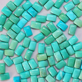 ikhlas natural arizona turquoise plain baguette loose cabochon 5x7 mm approx. (5pcs)