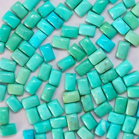 Natural Arizona Turquoise Plain Baguette Loose Cabochon 5x7 mm Approx. (5pcs)